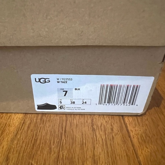 NIB! 100% Authentic UGG Tazz Platform Slippers Women Size 7 Black - Picture 7 of 12